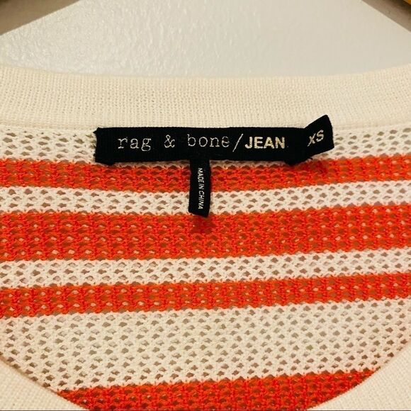 Rag & Bone Jeans Kathie Orange Stripe Sweater Top Size XS - Picture 5 of 5